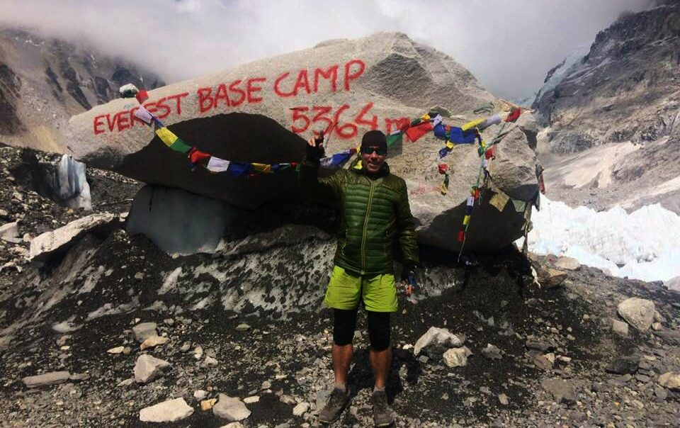 Manuel Ruiz en el campo base del Everest
